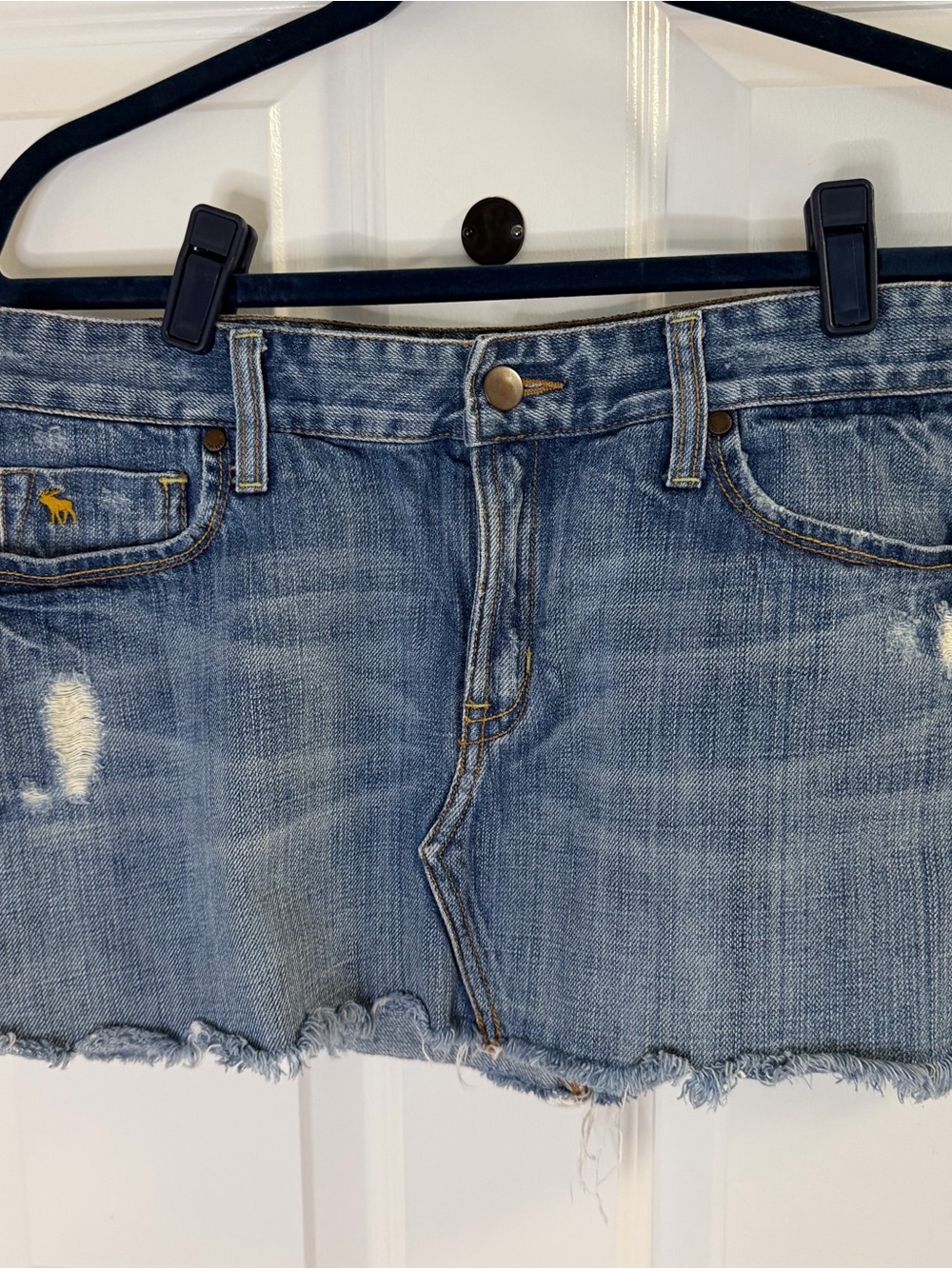 Abercrombie & Fitch Distressed Denim Mini Skirt